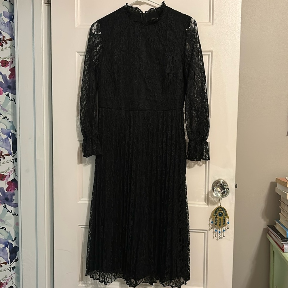 BNWOT Little Mistress black lace midi dress - US size 6 / UK size 10